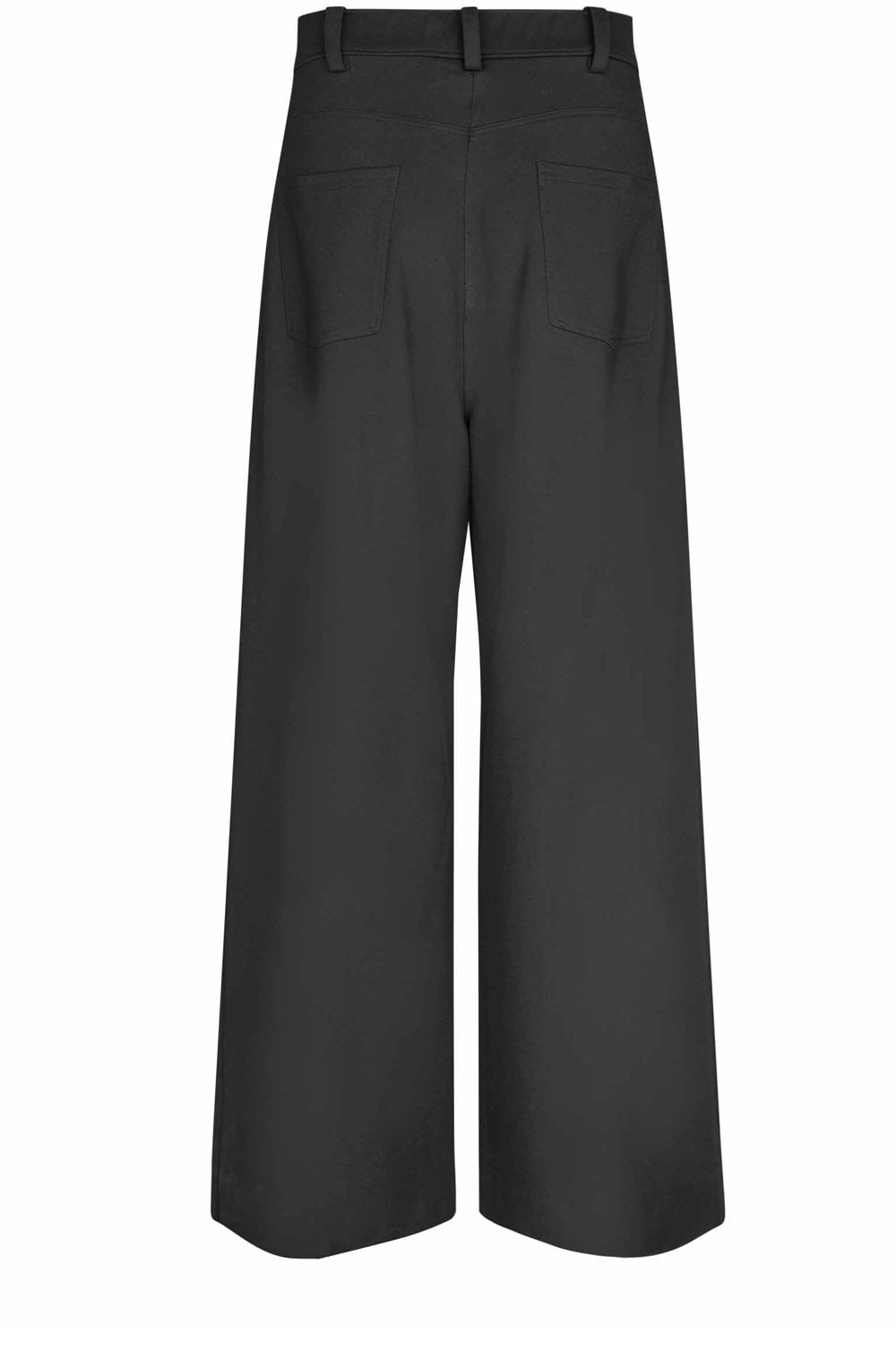 Pylvire Black Weighted Jersey Wide Leg Trousers