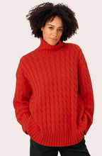 Red Clay Feline Cable Knit Jumper