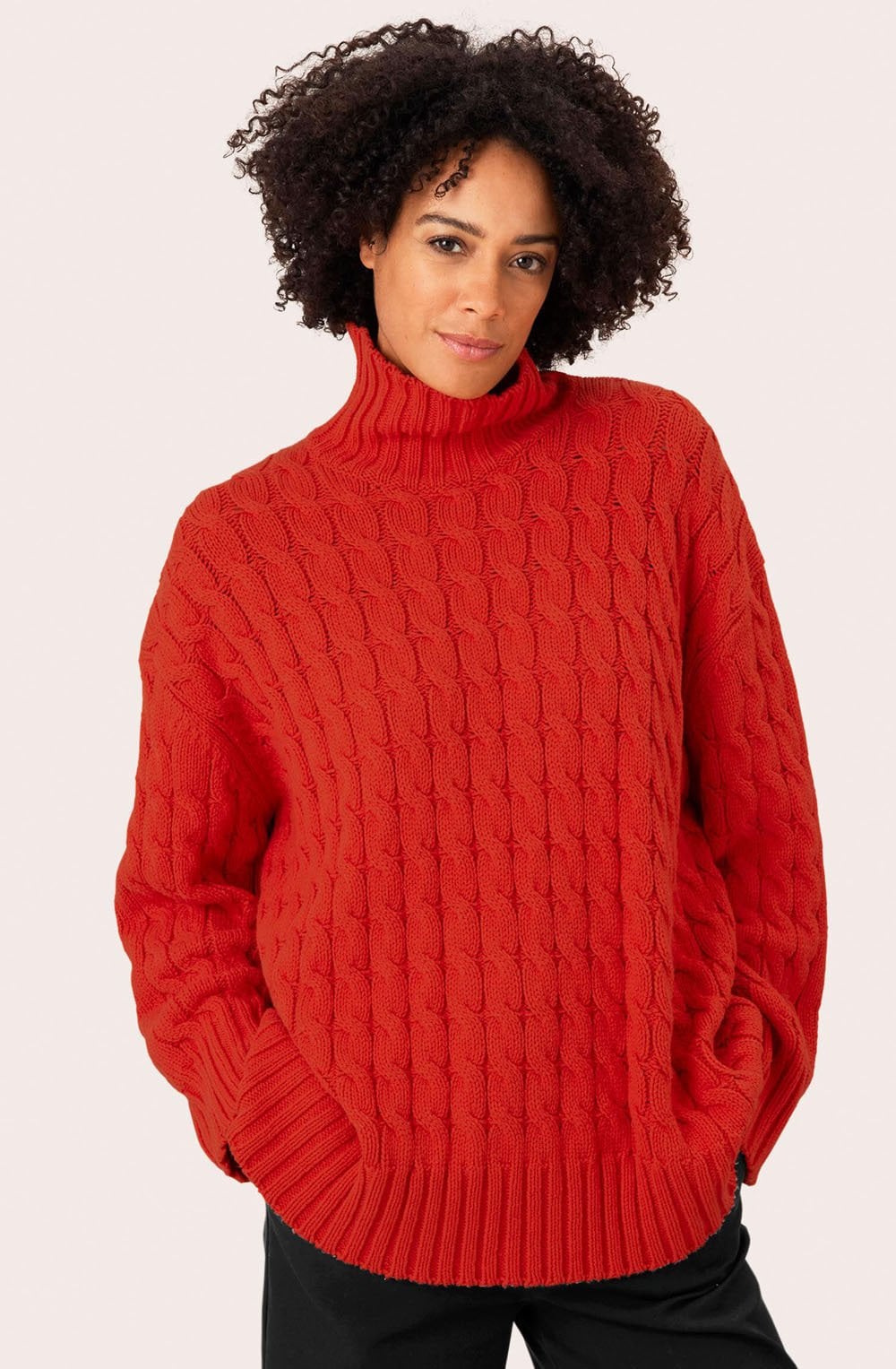 Red Clay Feline Cable Knit Jumper