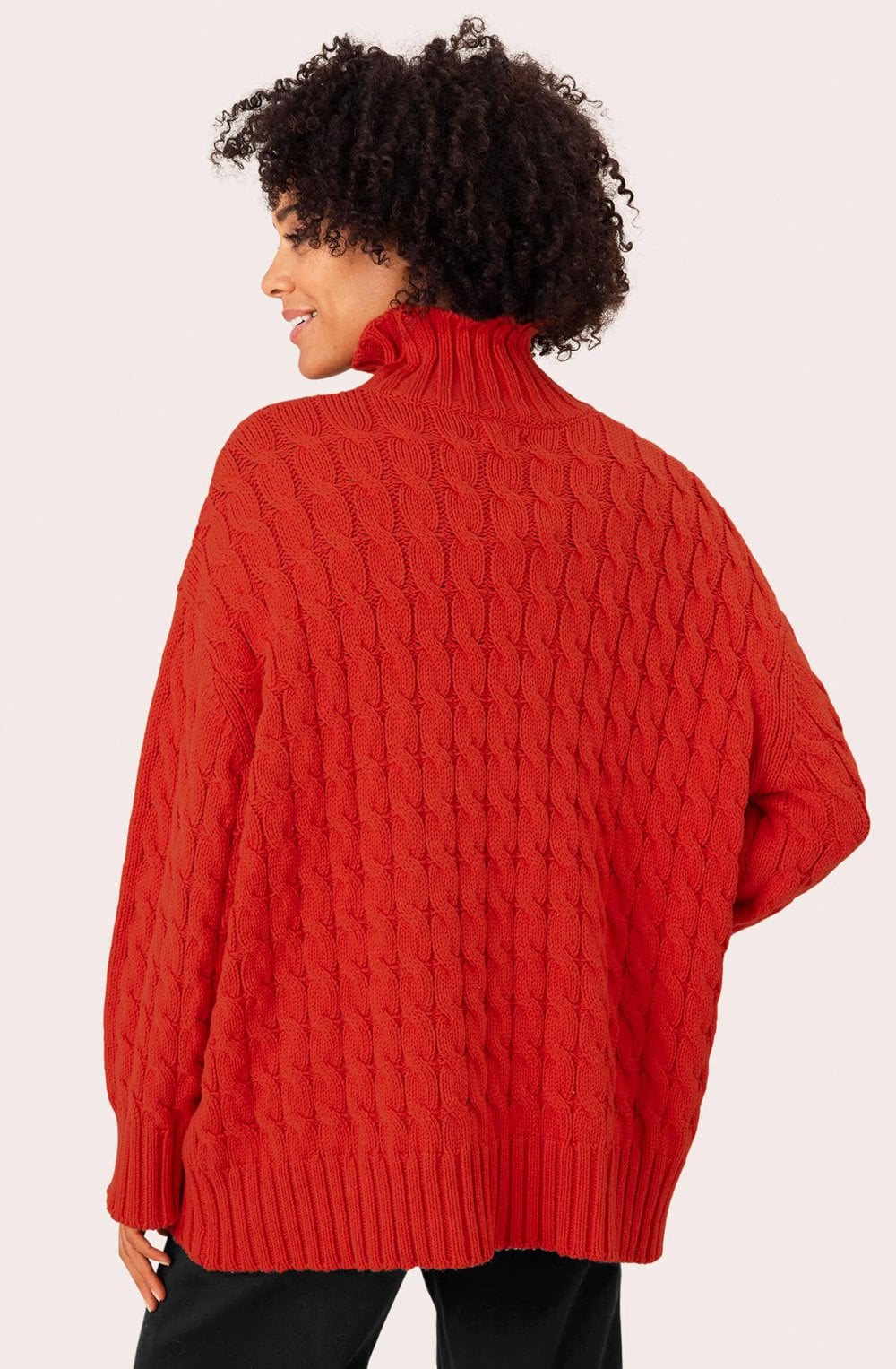 Red Clay Feline Cable Knit Jumper