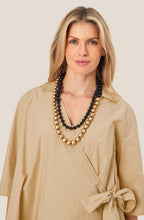 Remis Gold and Black Beaded Long Necklace