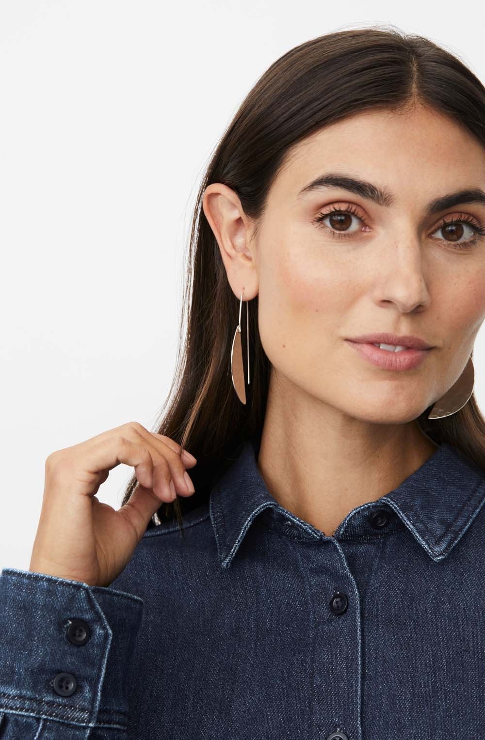 Rhevara Silver Hammered Earrings