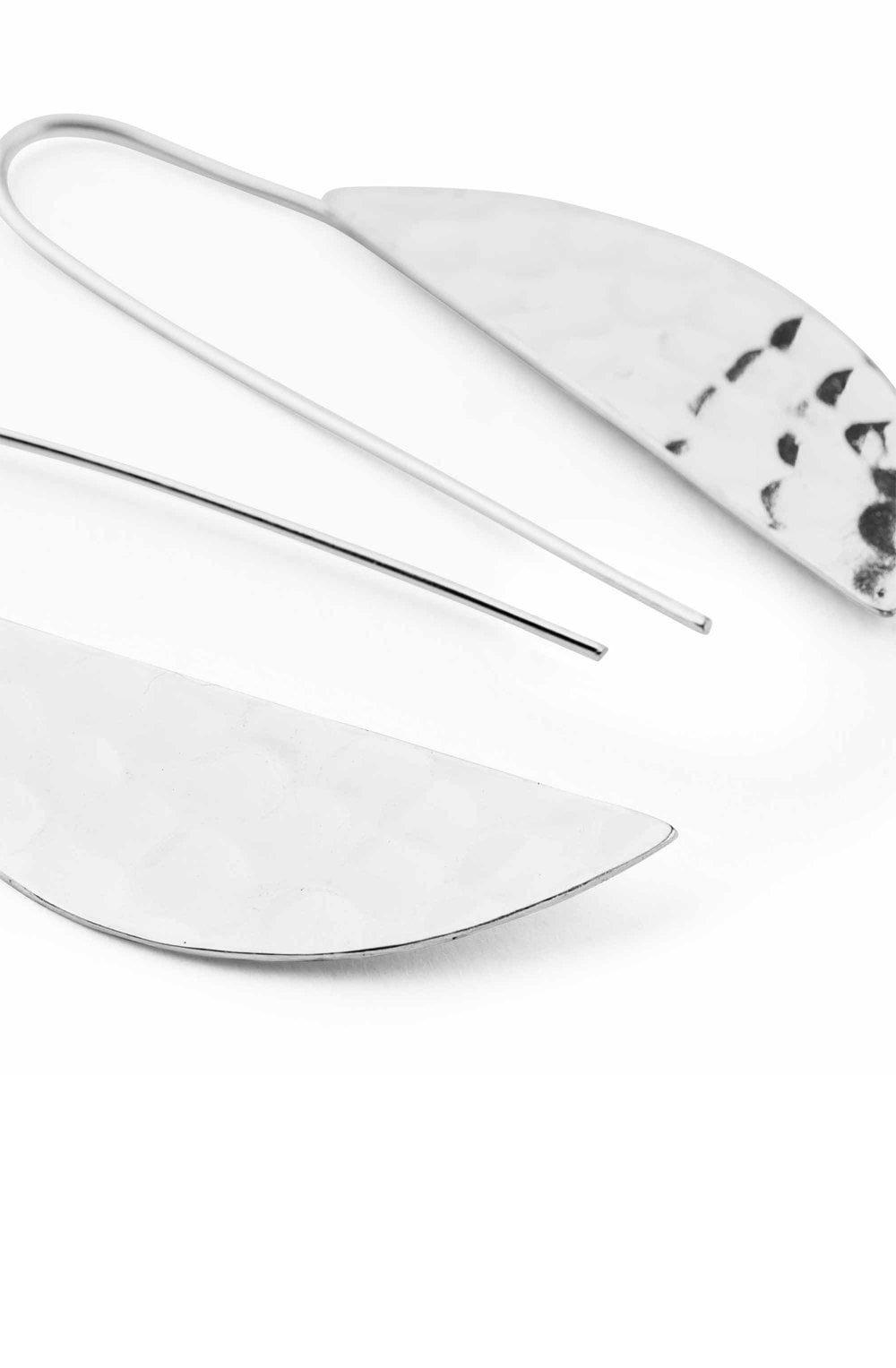 Rhevara Silver Hammered Earrings