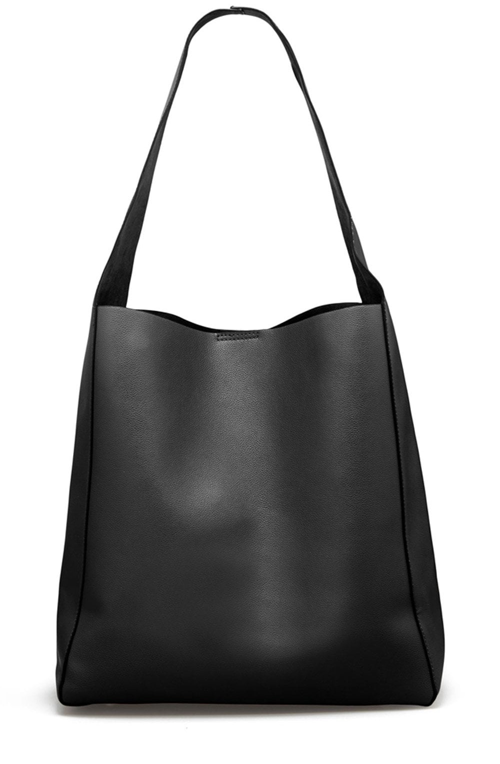 Rita Faux Leather Black Shopper Bag