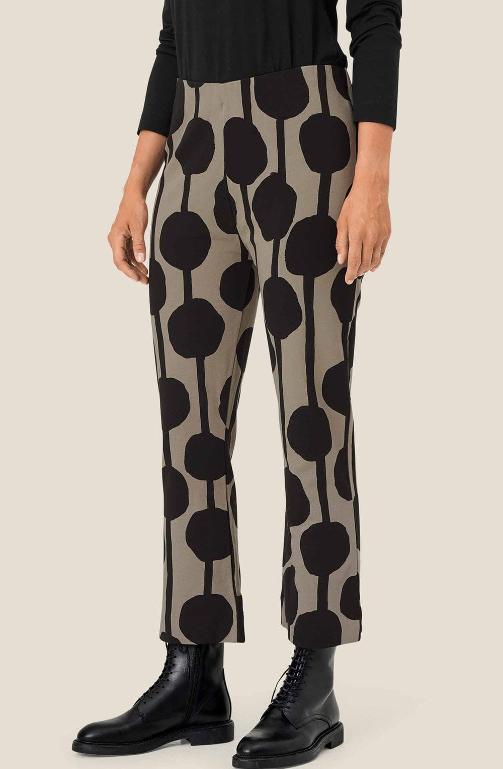 Roast Cashew Ankle Length Kick Flare Pabala Trousers