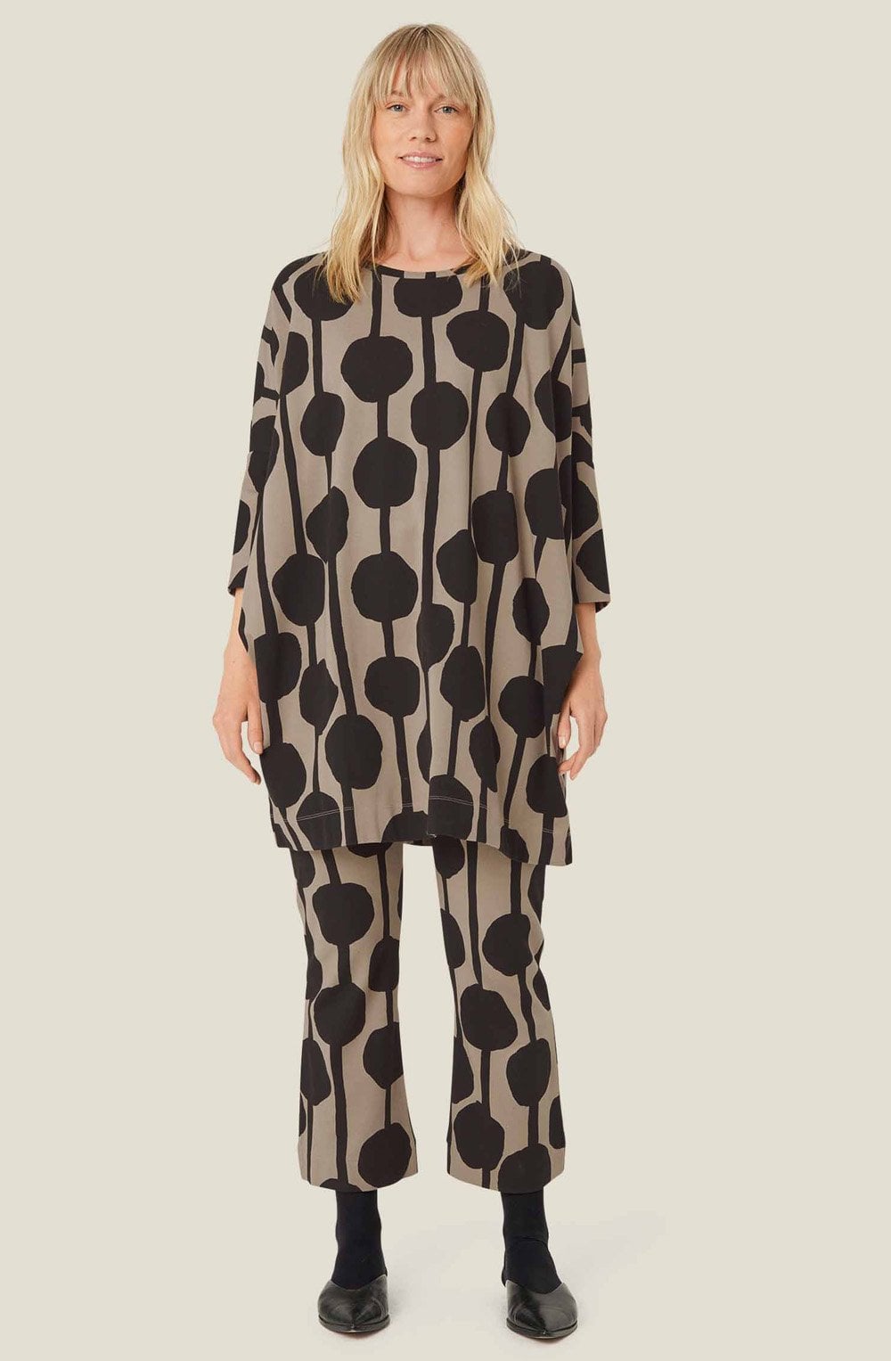 Roast Cashew Bold Print Gabini Oversized Tunic