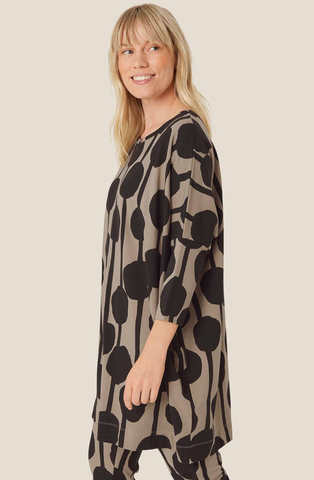 Roast Cashew Bold Print Gabini Oversized Tunic