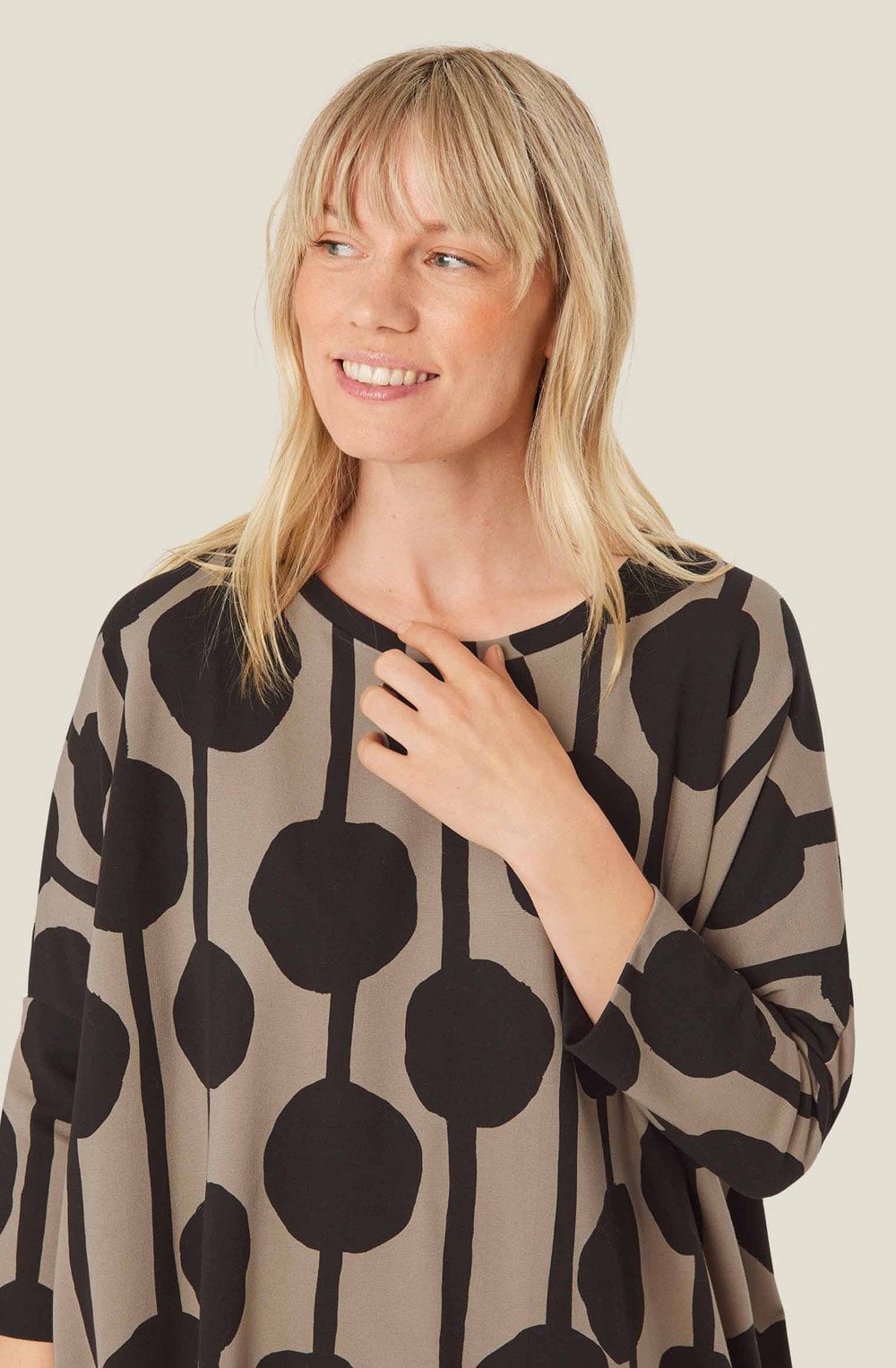 Roast Cashew Bold Print Gabini Oversized Tunic