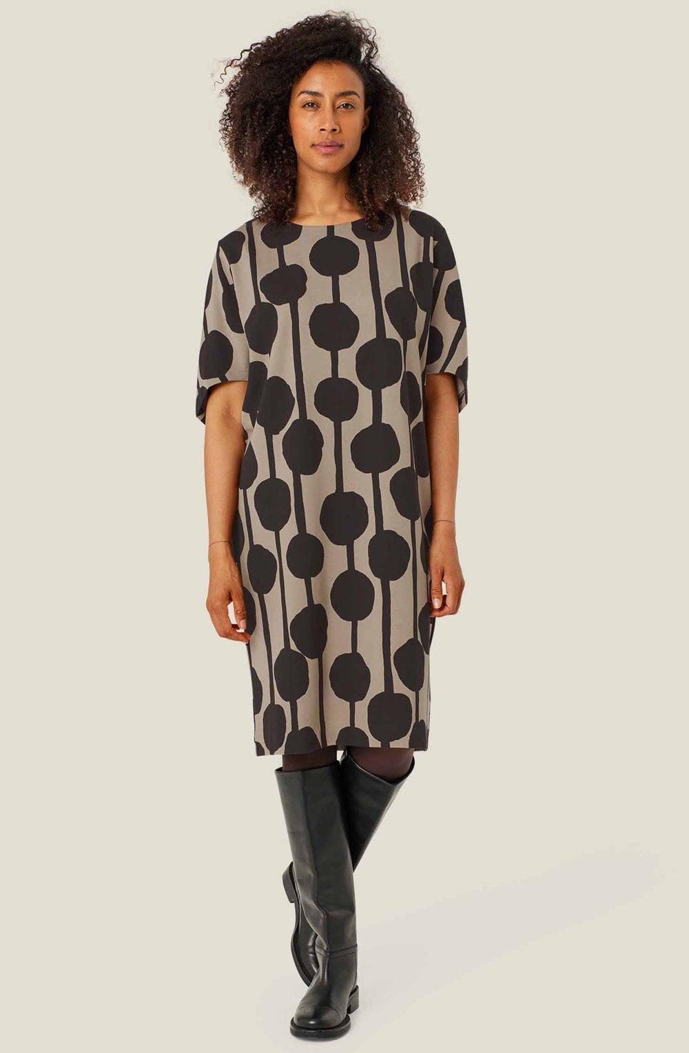 Roast Cashew Bold Print Nattie Jersey Dress