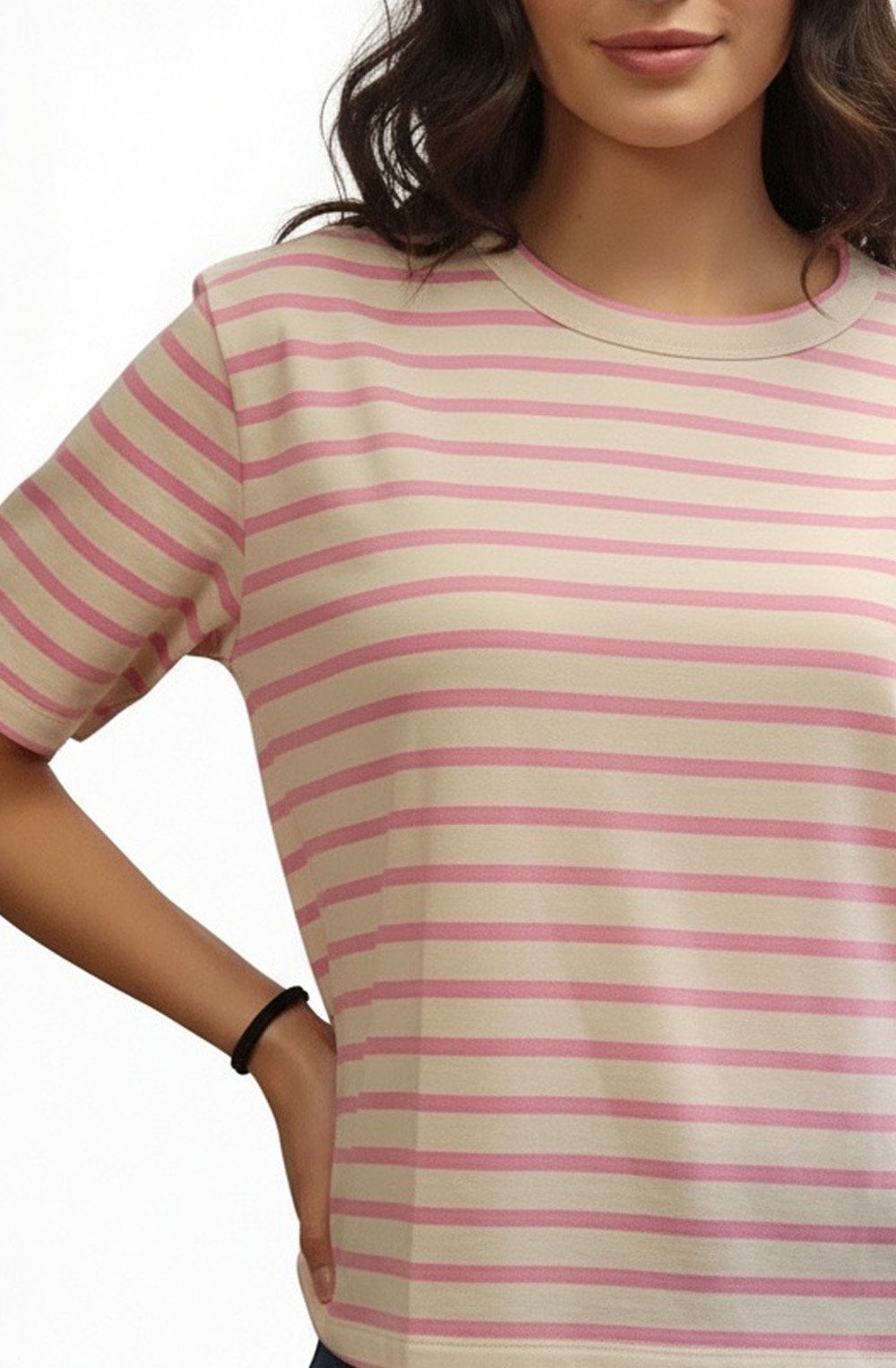 Rose Bloom Striped Doreann T Shirt