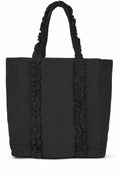 Rovara Black Ruffle Tote Bag