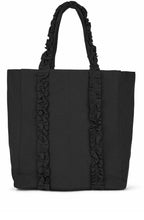Rovara Black Ruffle Tote Bag
