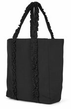 Rovara Black Ruffle Tote Bag