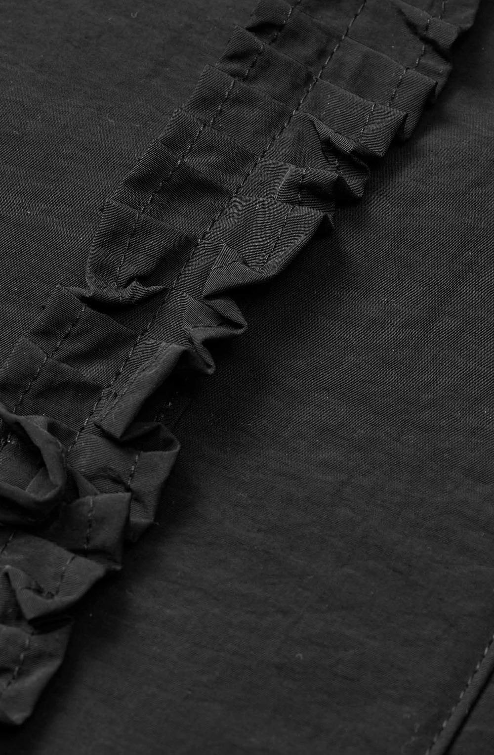 Rovara Black Ruffle Tote Bag