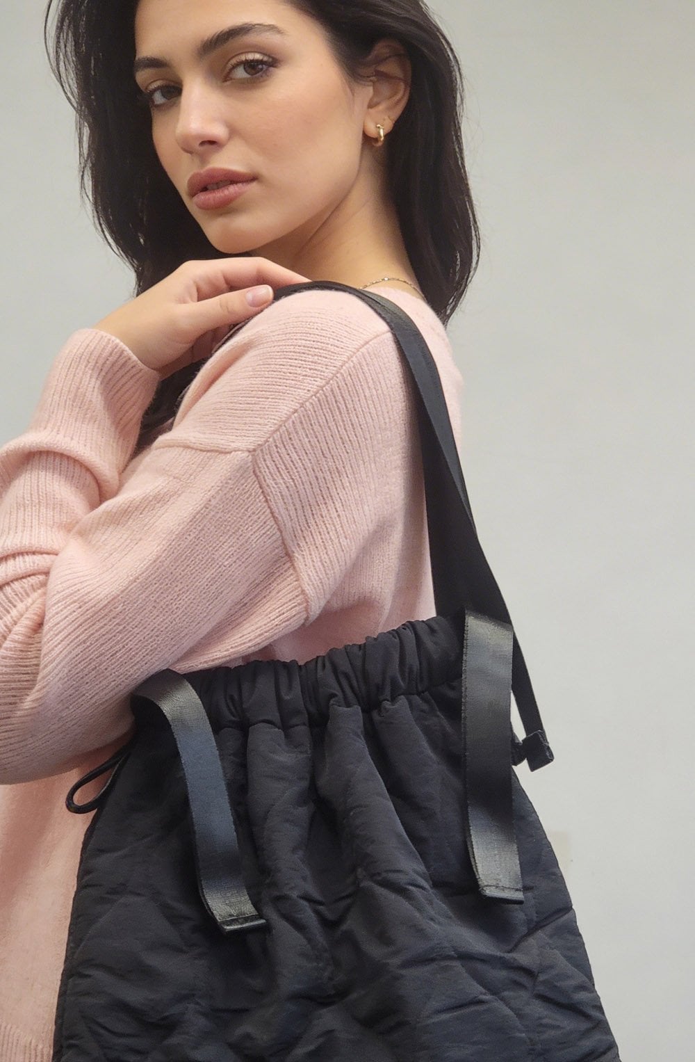 Rumiva Black Quilted Bag