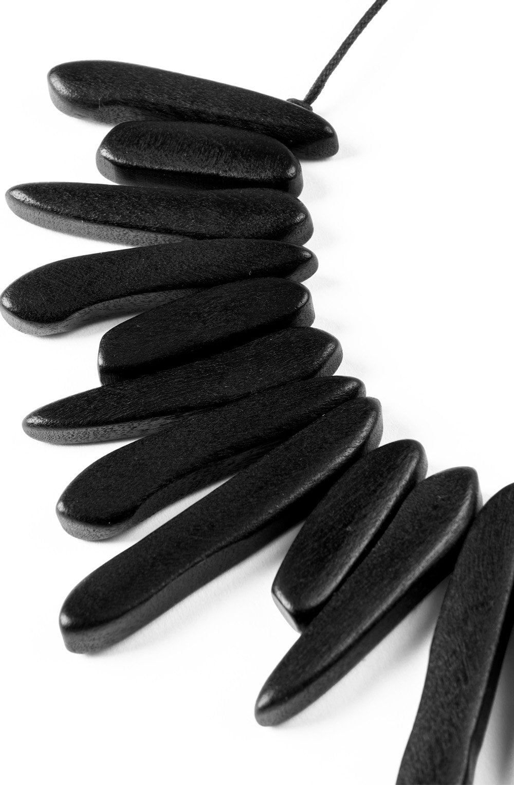 Rykka Black Wooden Bead Necklace