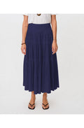 Sable Blue Tiered Maxi Skirt