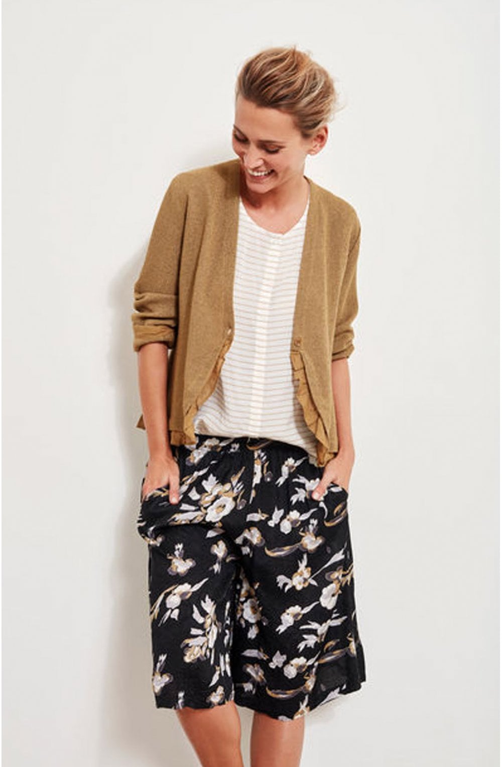 Sable Floral Design Culottes