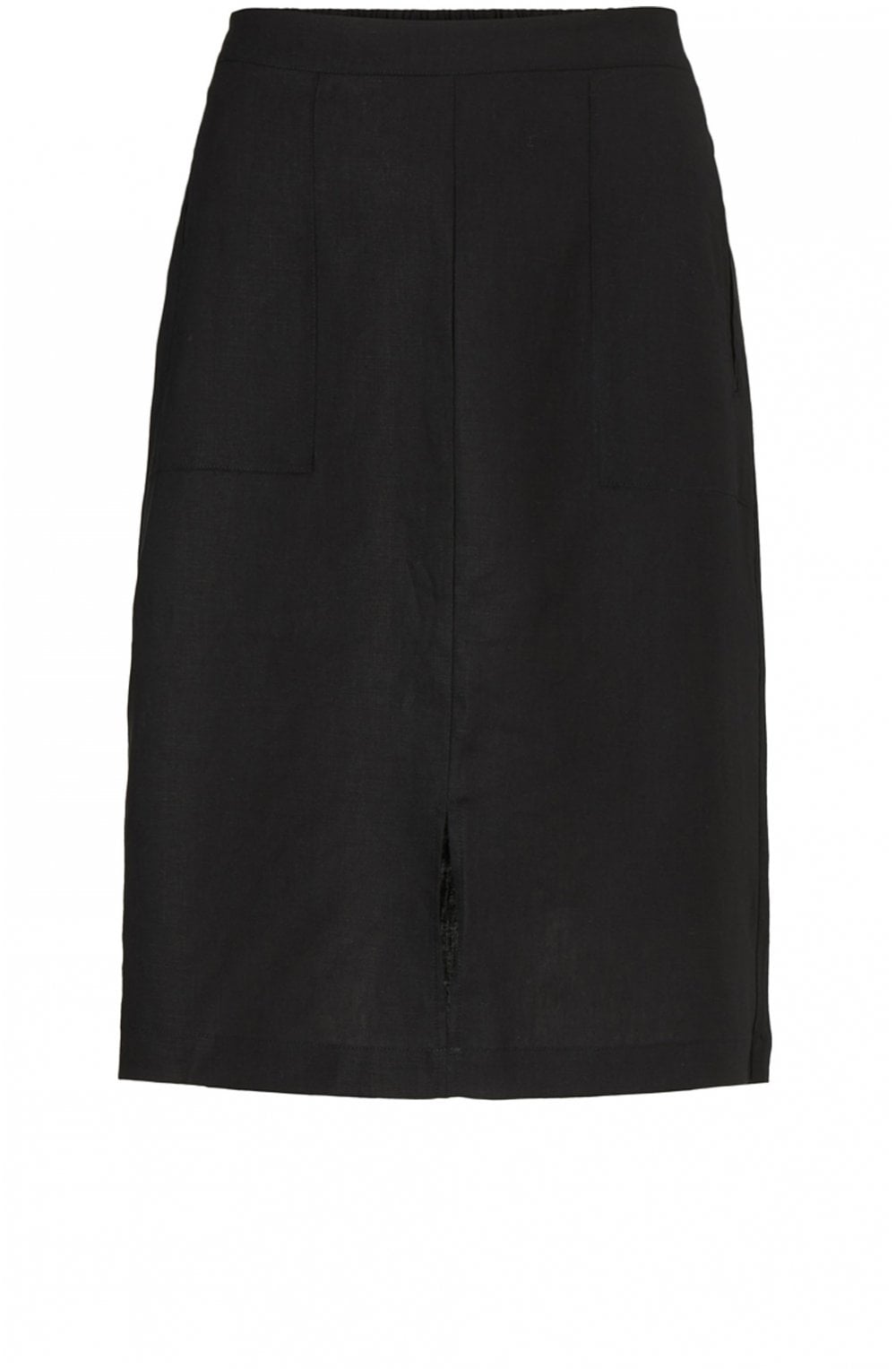 Sara Black Linen Skirt