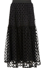 Sienna Black Velvet Polka Dot Skirt