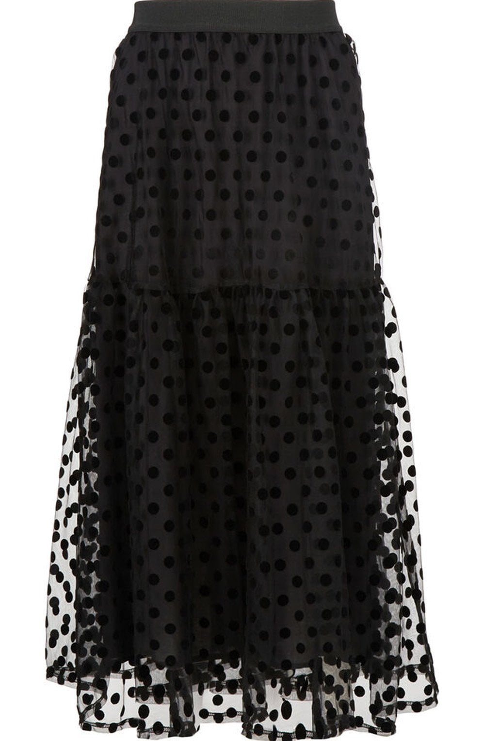 Sienna Black Velvet Polka Dot Skirt