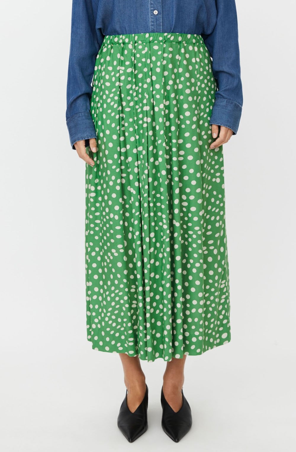 Siffan Spot Print Mid Length Skirt