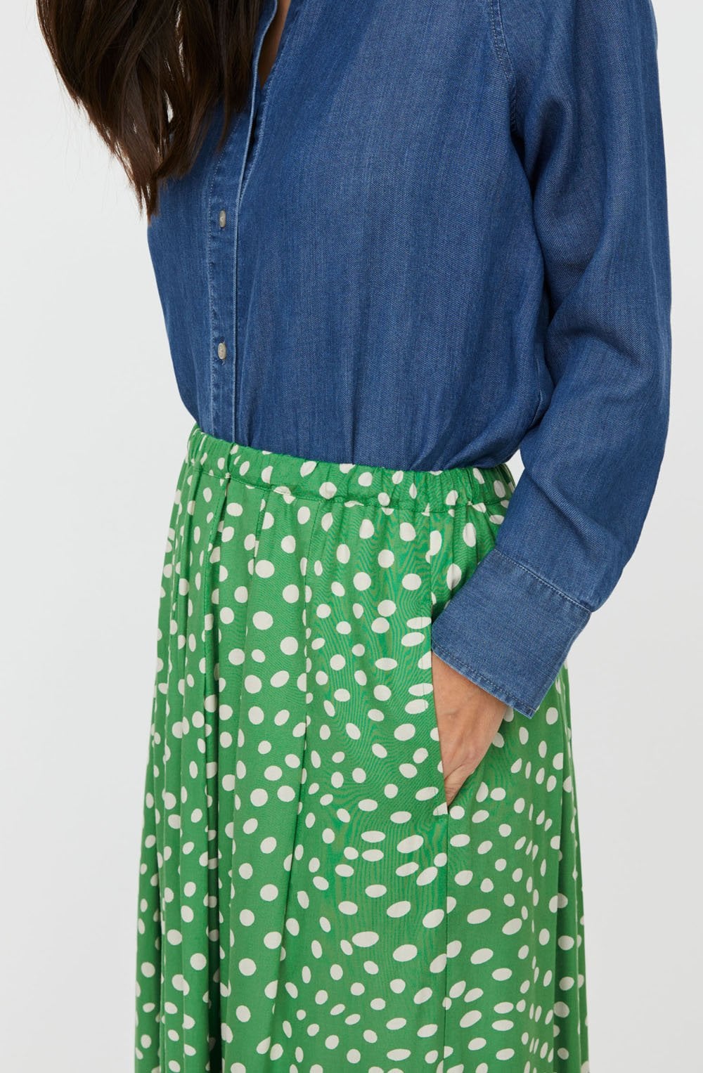Siffan Spot Print Mid Length Skirt