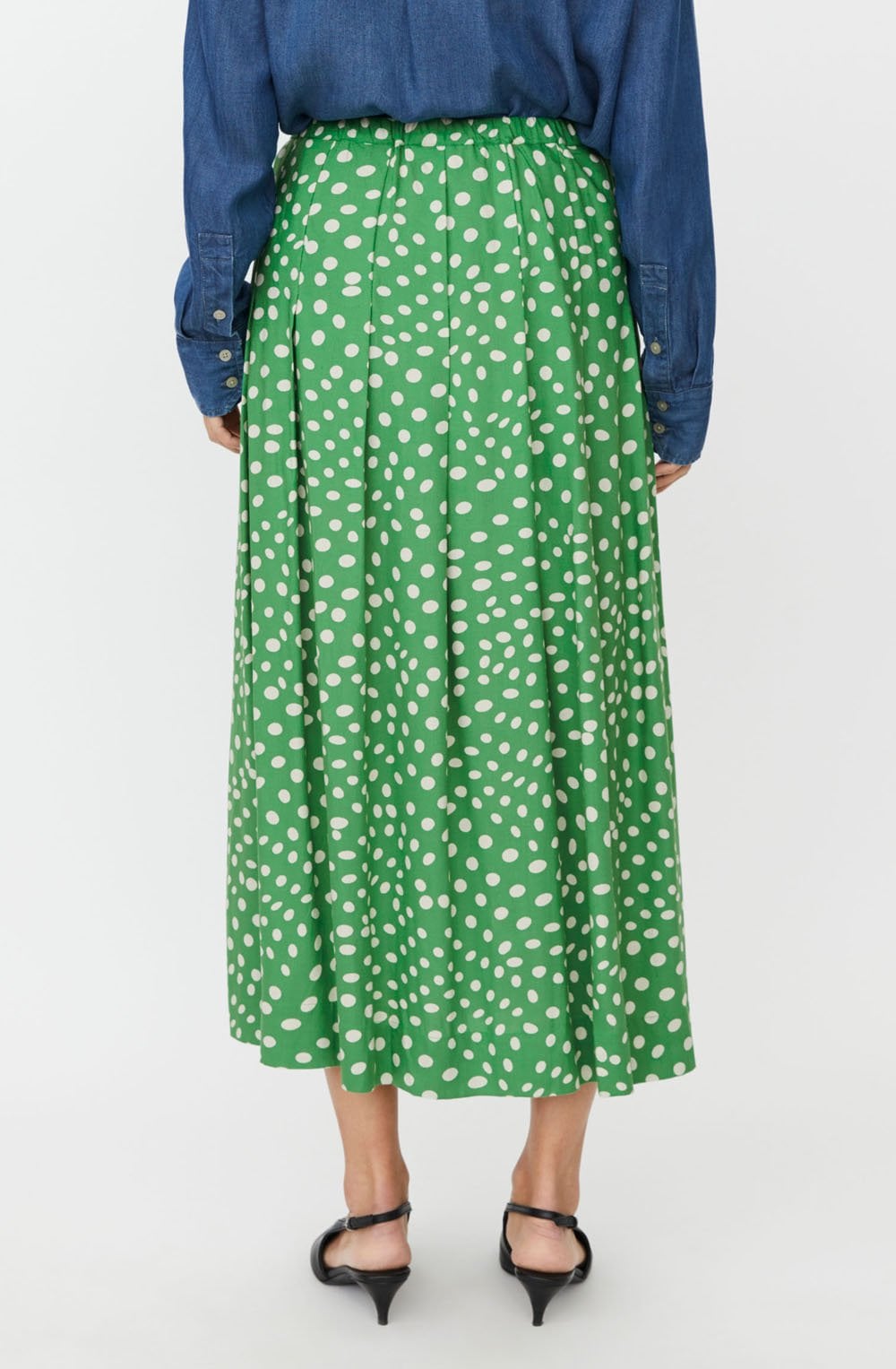 Siffan Spot Print Mid Length Skirt