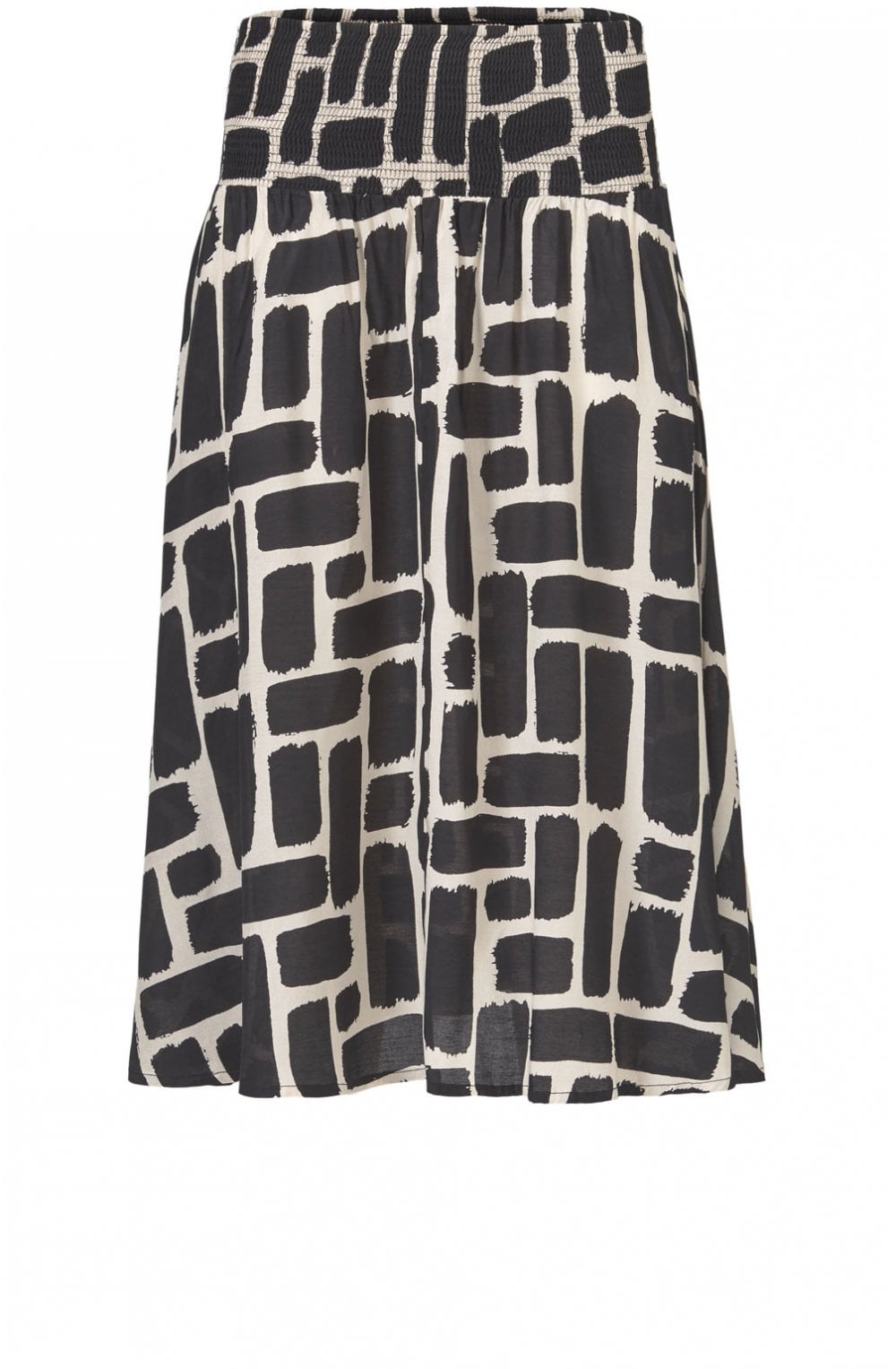 Sondra Black & Cream Bold Print Skirt