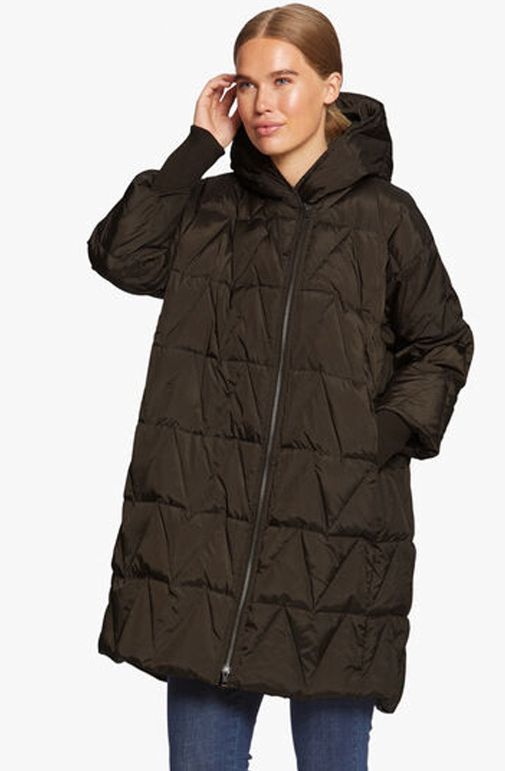Thyra Quilted Chocolate Coat