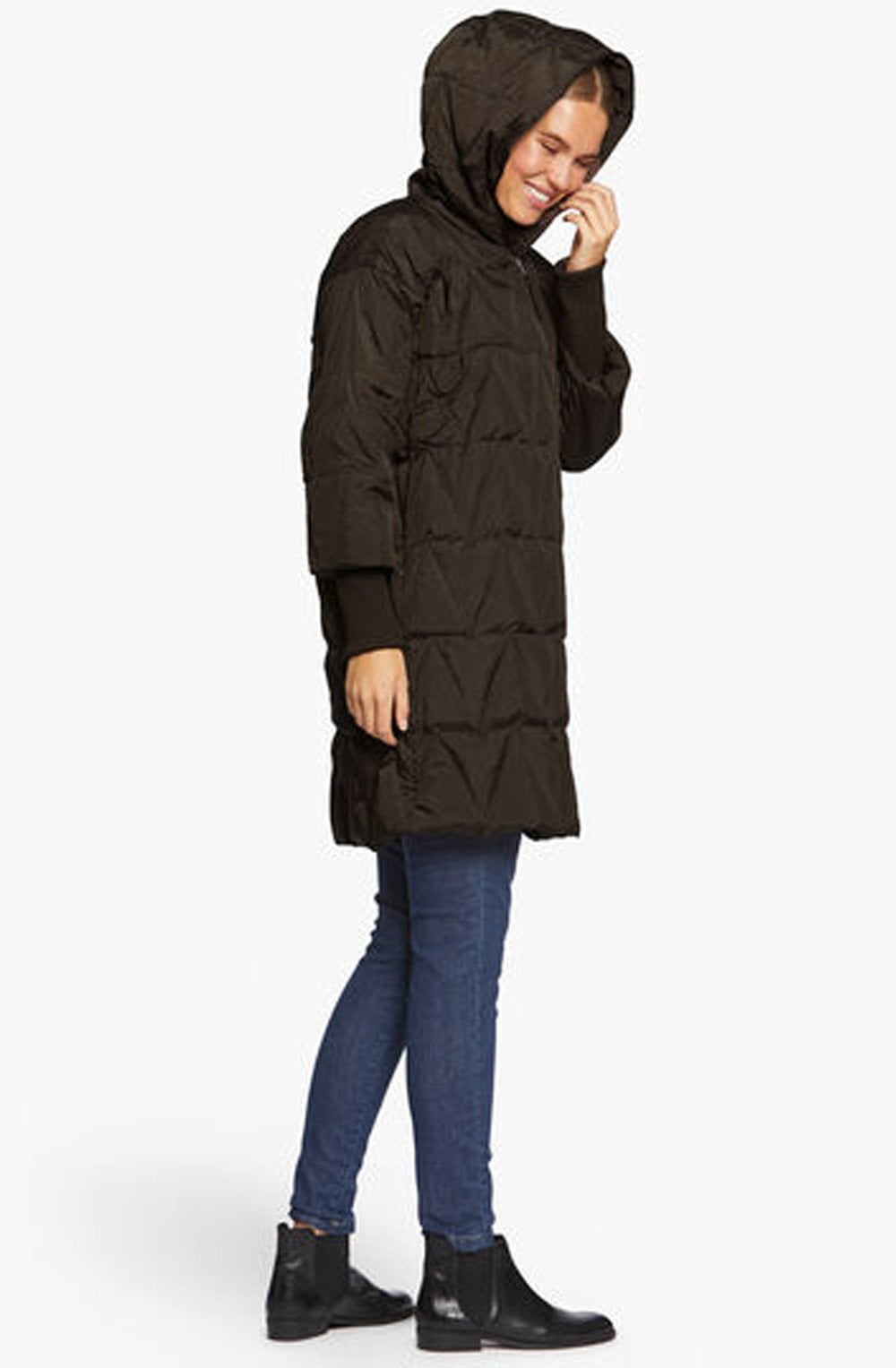 Thyra Quilted Chocolate Coat