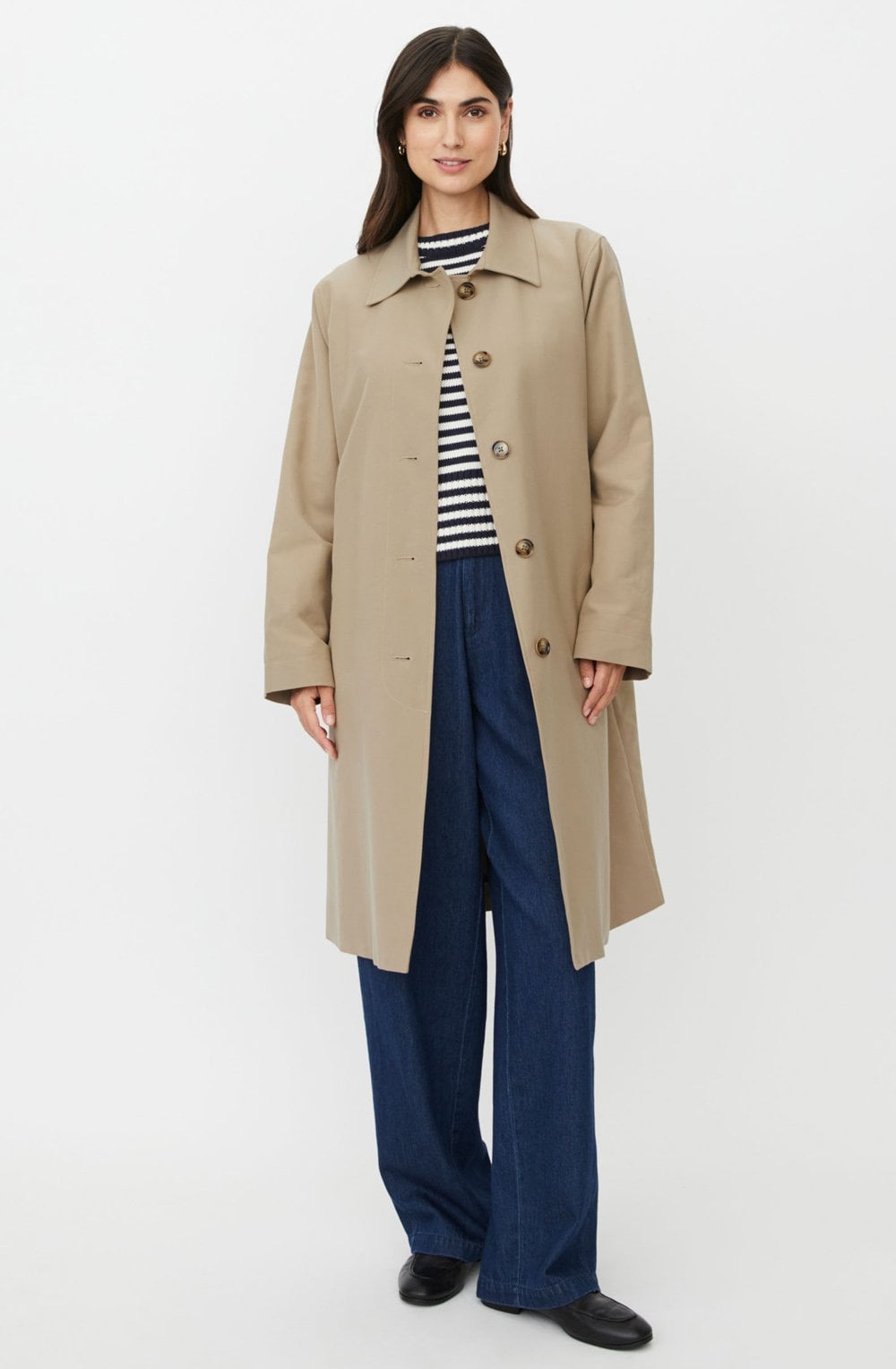 Tolruna Petrified Oak Relaxed Straight Cut Trench Coat