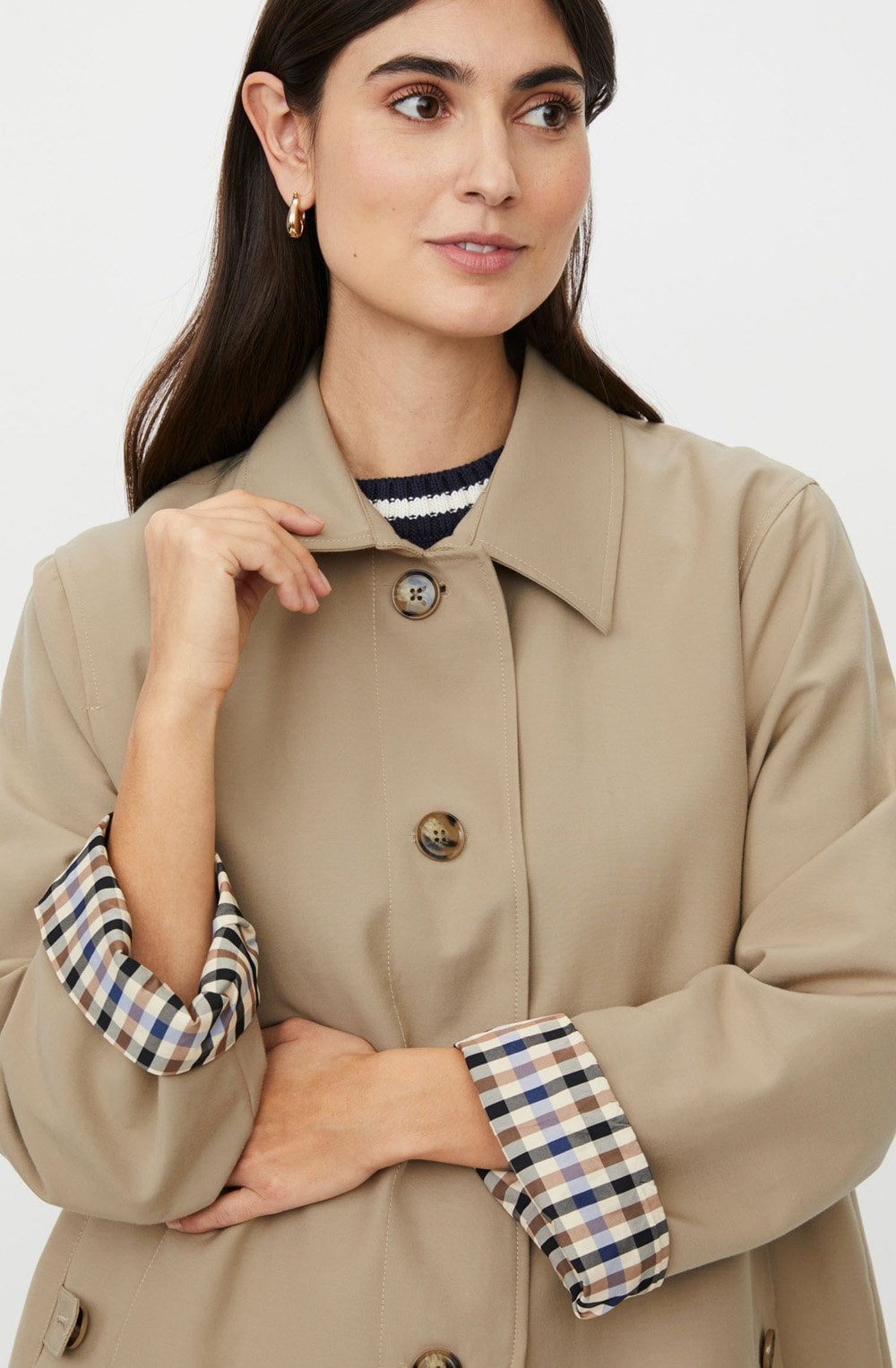 Tolruna Petrified Oak Relaxed Straight Cut Trench Coat