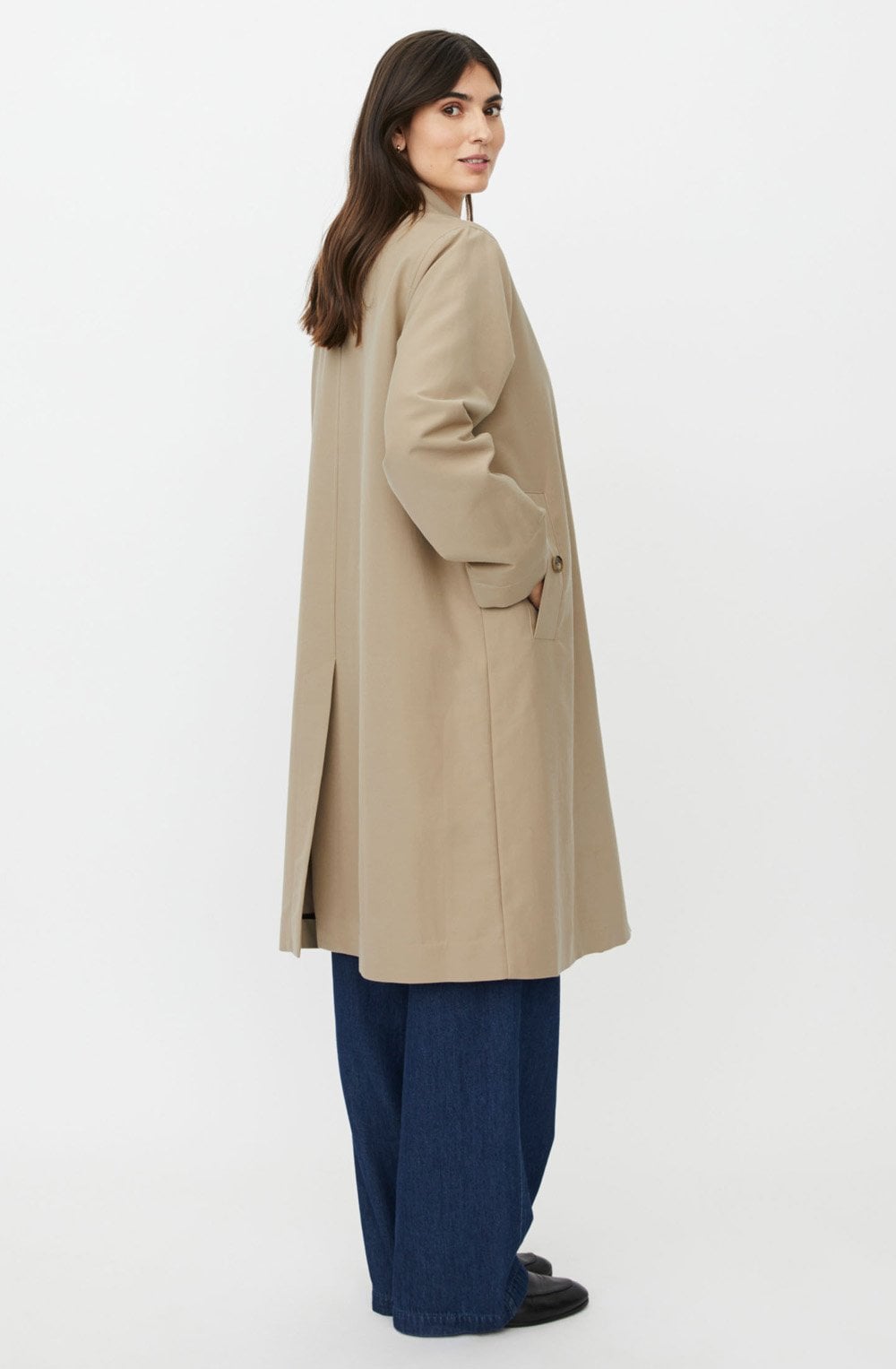Tolruna Petrified Oak Relaxed Straight Cut Trench Coat