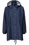 Tone Blue Hooded Raincoat