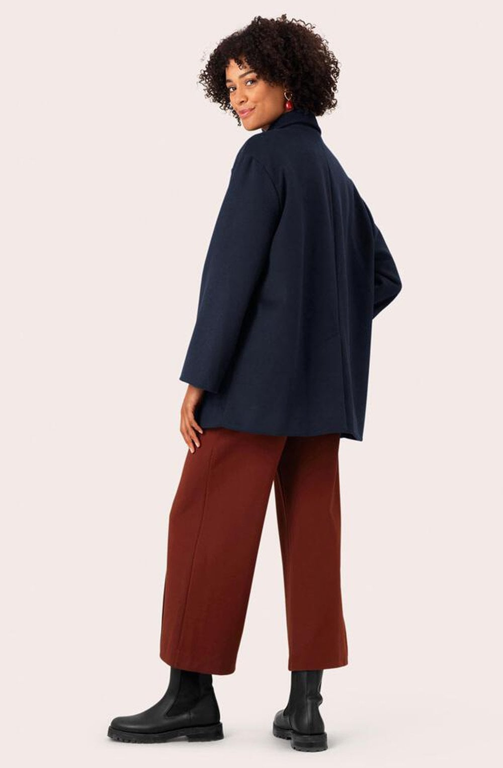 Tracy Navy Double Breasted Coat