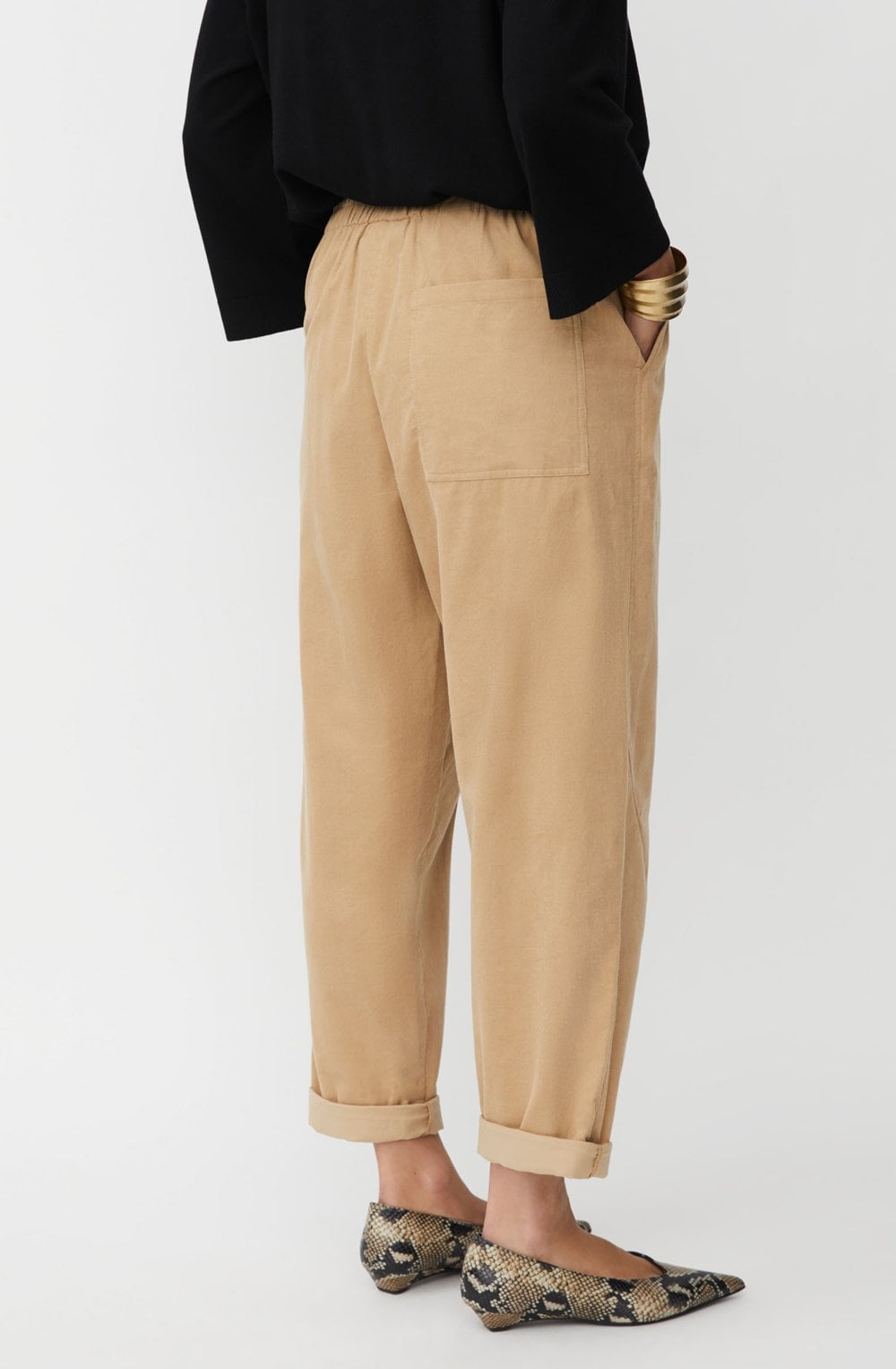 Travertine Parastoo Corduroy Barrel Trousers