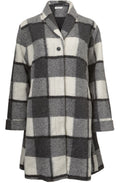 Tussan check black and white Coat