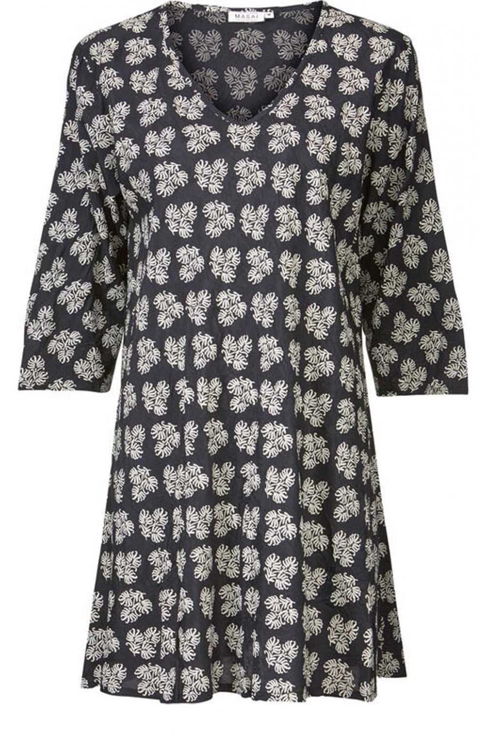 Vala black patterned tunic