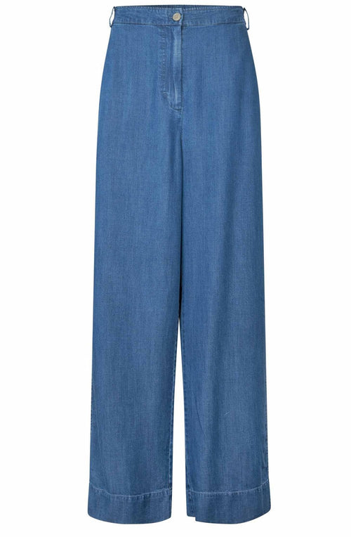 Washed Denim Pelyra Wide Leg Trousers
