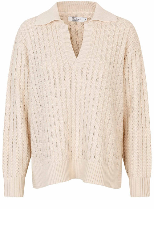 Whitecap Cable Knit Fabra Jumper