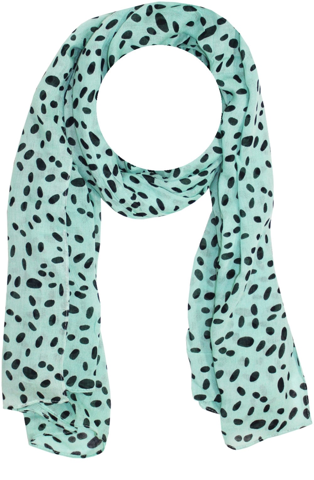 Mint Green Spotted Print Scarf
