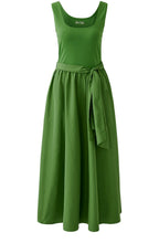 Cactus Green Silk Touch Jersey Waisted Dress