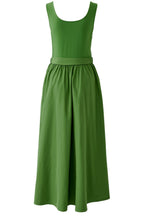 Cactus Green Silk Touch Jersey Waisted Dress