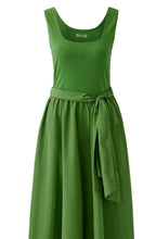 Cactus Green Silk Touch Jersey Waisted Dress