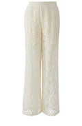 Cream Crochet Wide Leg Trousers
