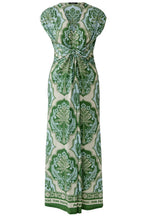 Green and Blue Bold Print Silk Touch Jersey Maxi Dress