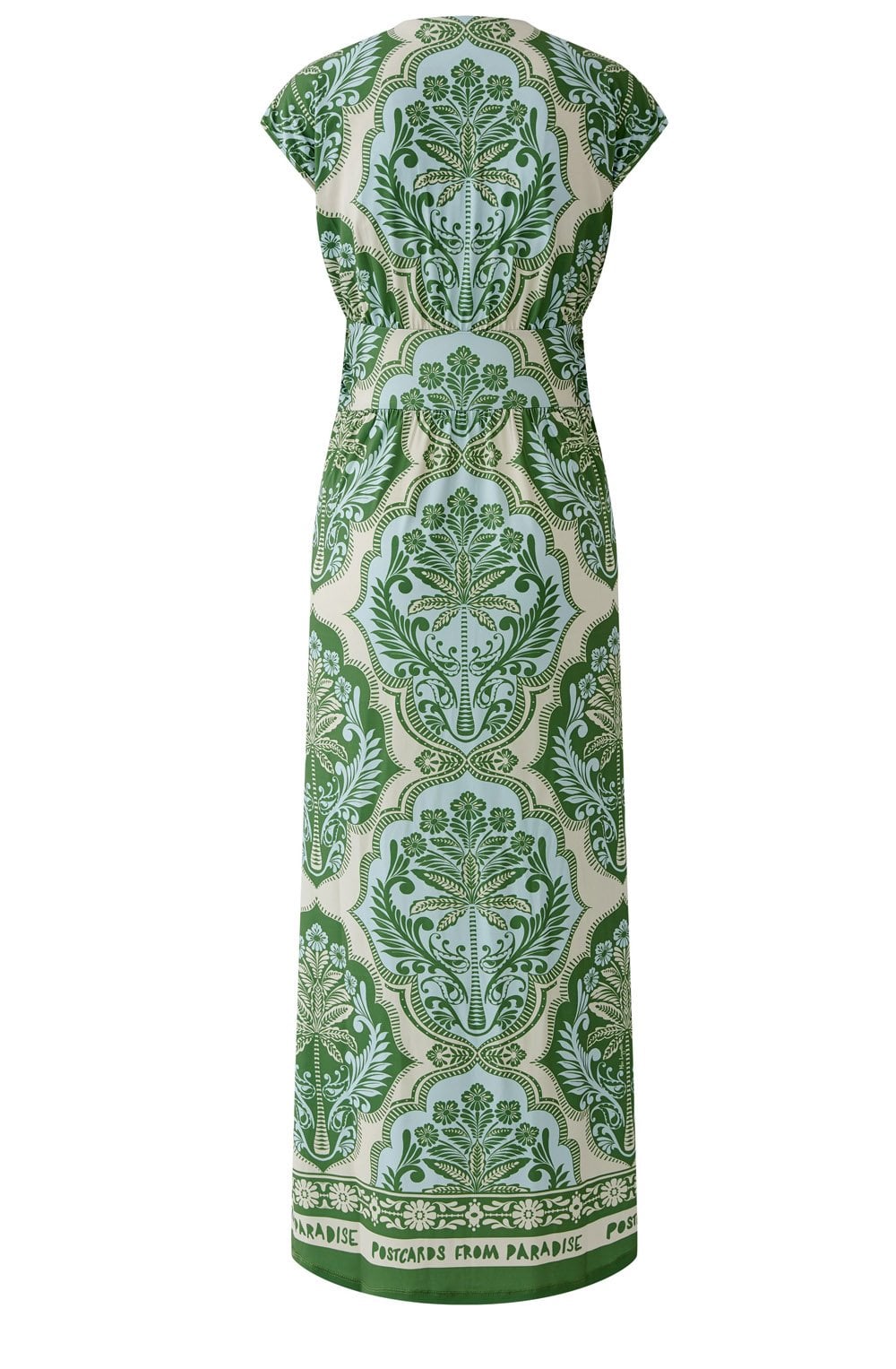 Green and Blue Bold Print Silk Touch Jersey Maxi Dress