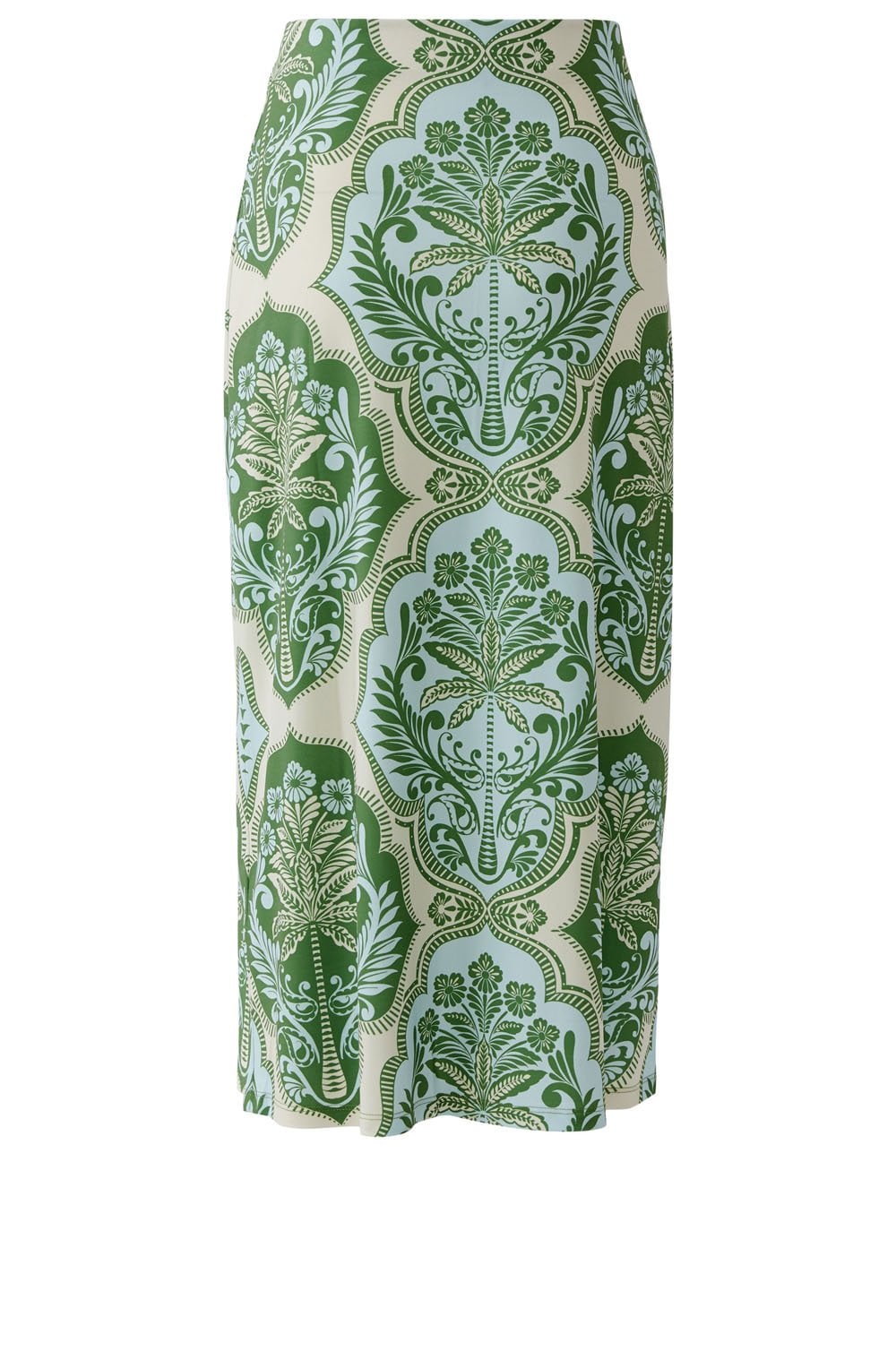 Green and Blue Bold Print Silk Touch Jersey Skirt