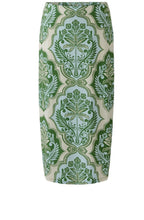 Green and Blue Bold Print Silk Touch Jersey Skirt